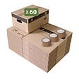PACK AND MOVE - Pack and Move - Lot 60 cartons déménagement stockage S - 36 x 28 x 18 cm - Poignées renforcées - 3 adhésifs offerts - vignette