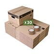 PACK AND MOVE - Pack and Move - Lot 30 Cartons Déménagement Stockage S - 36 x 28 x 18 cm - Poignées renforcées - 2 adhésifs offerts - vignette