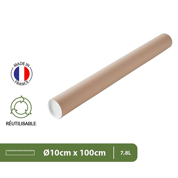 PACK AND MOVE - Pack and Move - Lot 20 tubes pour expédition et emballage -10x100cm - Pour affiche et poster - Avec capuchon - large