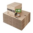 PACK AND MOVE - Pack and Move - Lot 45 cartons déménagement hauteur modubale variable, personnalisable - 60 x 45 x 31-41 cm - Poignées renforcées - 1 adhésif offert - vignette