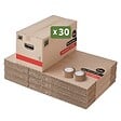 PACK AND MOVE - Pack and Move - Lot 30 Cartons Déménagement Premium - 60 X 30 X 30 - Extrême Résistance 20KG - Réutilisable - Poignées Renforcées - 2 Adhésifs Offerts - vignette