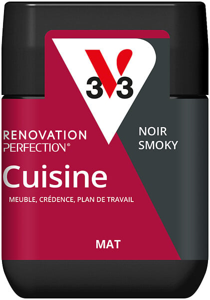 V33 PEINTURE - Peinture rénovation cuisine Noir smoky Testeur 75mL - large