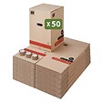 PACK AND MOVE - Pack and Move - Lot 50 Cartons Déménagement Premium - 40 X 40 X 60 Cm - Résistance 30 KG - Double Épaisseur - Poignées Renforcées - 3 Adhésifs Offerts - vignette