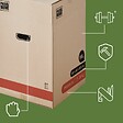 PACK AND MOVE - Pack and Move - Lot 50 Cartons Déménagement Premium - 40 X 40 X 60 Cm - Résistance 30 KG - Double Épaisseur - Poignées Renforcées - 3 Adhésifs Offerts - vignette