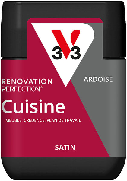 V33 PEINTURE - Peinture rénovation cuisine satin ardoise - Testeur 75mL - large