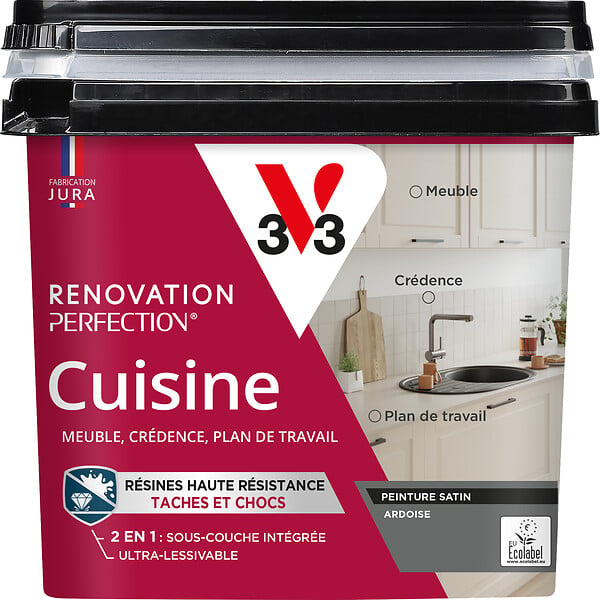 V33 PEINTURE - Peinture rénovation Cuisine satin ardoise - 0,75L - large