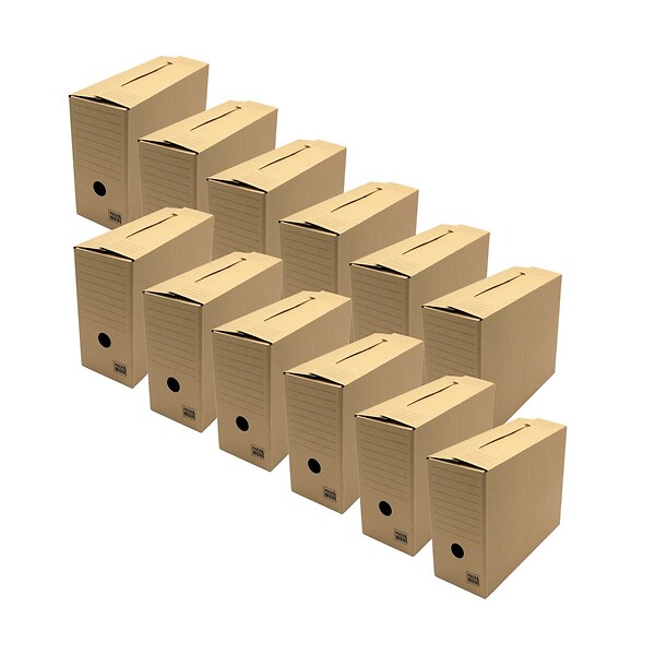 PACK AND MOVE - Pack and Move - Lot de 12 boites archives Taille XL - 54 x 36 x 28 cm - Caisse de stockage incluse - large