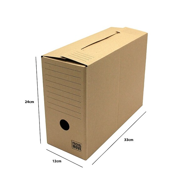 PACK AND MOVE - Pack and Move - Lot de 12 boites archives Taille XL - 54 x 36 x 28 cm - Caisse de stockage incluse - large