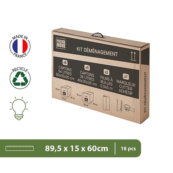PACK AND MOVE - Pack and Move - Kit déménagement T1/T2 Complet - Transport Facile - large