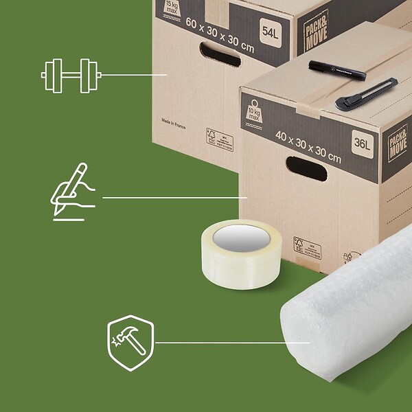 PACK AND MOVE - Pack and Move - Kit déménagement T1/T2 Complet - Transport Facile - large