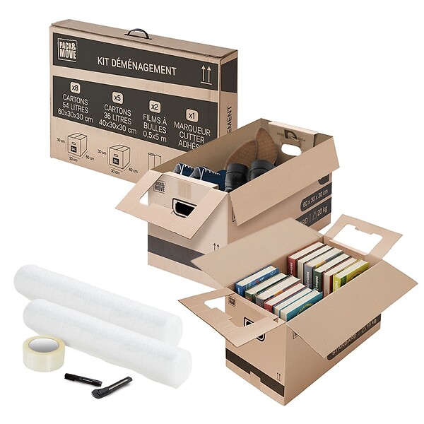 PACK AND MOVE - Pack and Move - Kit déménagement T1/T2 Complet - Transport Facile - large