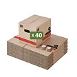 PACK AND MOVE - Pack and Move - Lot 40 Cartons Déménagement Livres Premium - 40 X 30 X 30 Cm - Extrême Résistance 30 KG - Poignées Renforcées - 2 Adhésifs Offerts - vignette