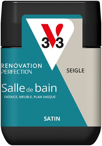 V33 PEINTURE - Peinture rénovation salle de bain satin Testeur Seigle 75ml - large