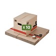 PACK AND MOVE - Pack and Move - Lot 10 Cartons Déménagement Livres Premium - 40 X 30 X 30 Cm - Extrême Résistance 30 KG - Poignées Renforcées - 1 Adhésif Offert - vignette