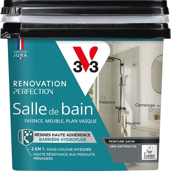 V33 PEINTURE - Peinture Renov SdB Satin Gris Anthracite Pot 0.75l - large