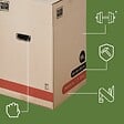 PACK AND MOVE - Pack and Move - Lot 40 Cartons Déménagement Premium - 40 X 40 X 60 Cm - Résistance 30 KG - Double Épaisseur - Poignées Renforcées - 2 Adhésifs Offerts - vignette