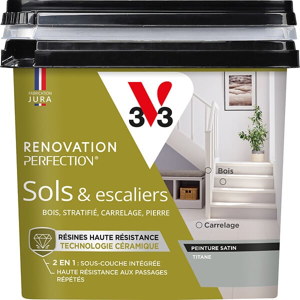 V33 PEINTURE - Peinture rénovation sol - Titane - 0,75L - large