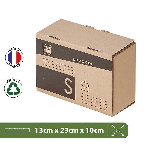 PACK AND MOVE - Pack and Move - Lot 24 colis pour expédition - Taille S - Carton renforcé - 23 x 10 x 13 cm - 20 KG max - large
