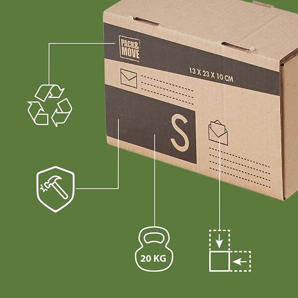 PACK AND MOVE - Pack and Move - Lot 24 colis pour expédition - Taille S - Carton renforcé - 23 x 10 x 13 cm - 20 KG max - large