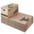 PACK AND MOVE - Pack and Move - Lot 40 cartons déménagement XL -80 x 40 x 40 cm - Poignées renforcées - 2 adhésifs offerts - vignette