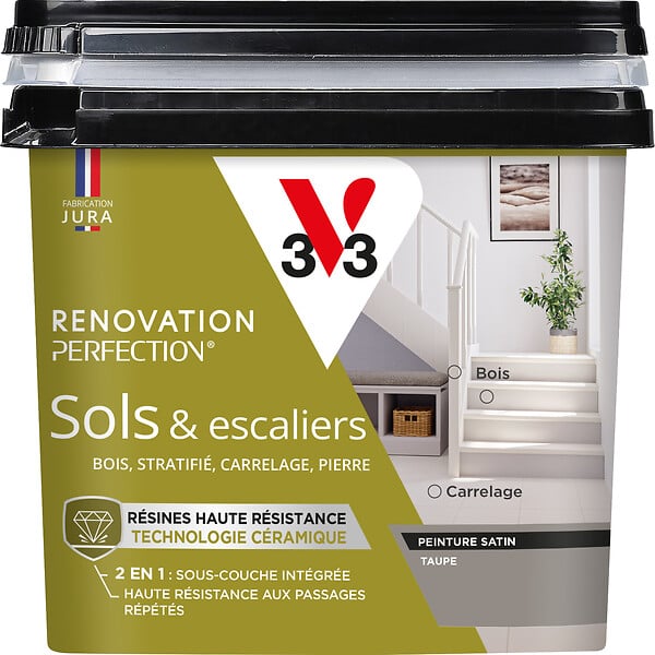V33 PEINTURE - Peinture rénovation sol satin taupe - 0,75L - large