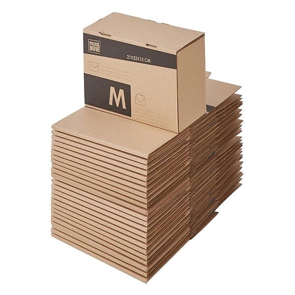 PACK AND MOVE - Pack and Move - Lot 24 cartons pour expédition - Taille M - 21 x 32 x 15 cm - Carton renforcé - 20 KG max - large