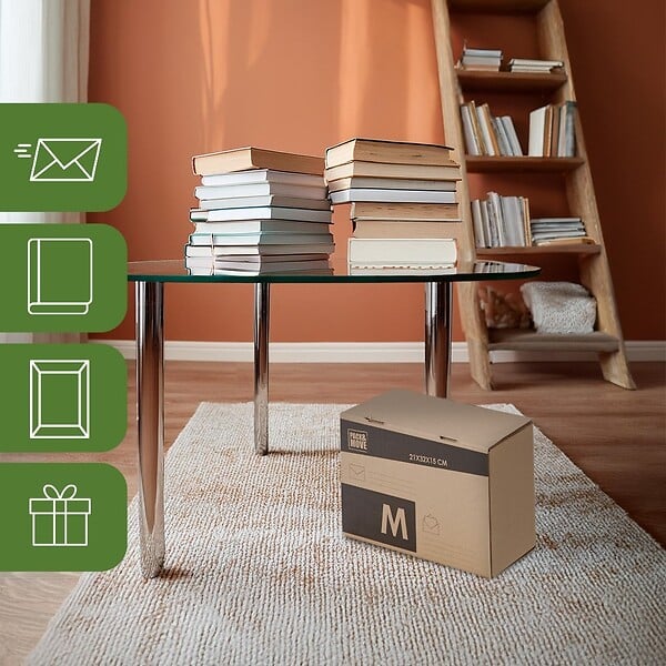 PACK AND MOVE - Pack and Move - Lot 24 cartons pour expédition - Taille M - 21 x 32 x 15 cm - Carton renforcé - 20 KG max - large