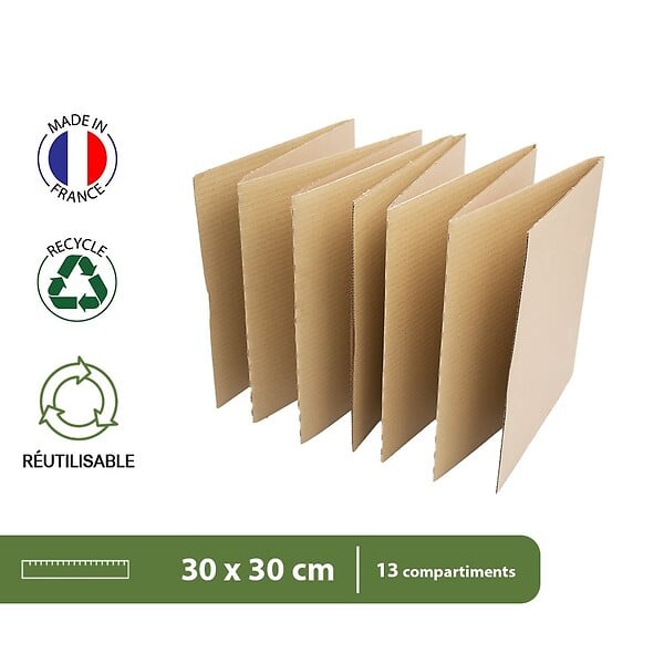 PACK AND MOVE - Pack and Move - Lot 120 croisillons de calage déménagement avec carton - 55 x 30 x 30 cm - Pour assiettes et cadres - Carton renforcé - large