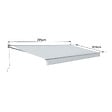 HAPPY GARDEN - Store banne SAULE 3,95 × 3m - Toile beige et structure grise - vignette