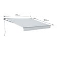 HAPPY GARDEN - Store banne SAULE 3,5 × 3m - Toile grise et structure grise - vignette