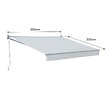 HAPPY GARDEN - Store banne SAULE 3,5 × 3m - Toile beige et structure grise - vignette