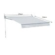 HAPPY GARDEN - Store banne SAULE 2,95 × 2,5m - Toile grise et structure grise - vignette