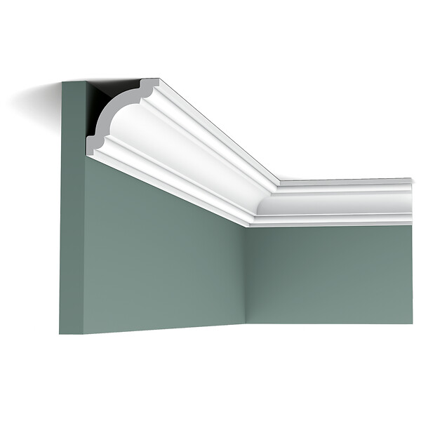 ORAC DECOR - CX124 Corniche plafond Orac Decor - 5x5x200cm (h x p x L) - moulure décorative polymère Carton 8 pièces - large