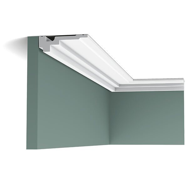ORAC DECOR - C355 Corniche plafond polyuréthane Orac Decor Luxxus - 3,5x11x200cm (h x p x L) - moulure décorative Carton 8 pièces - large