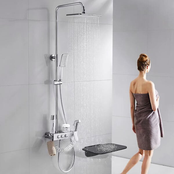 SWISS AQUA TECHNOLOGIES - Siège de douche rabattable PMR - charge 150 kg – noir (SATDSEDPLC) - large