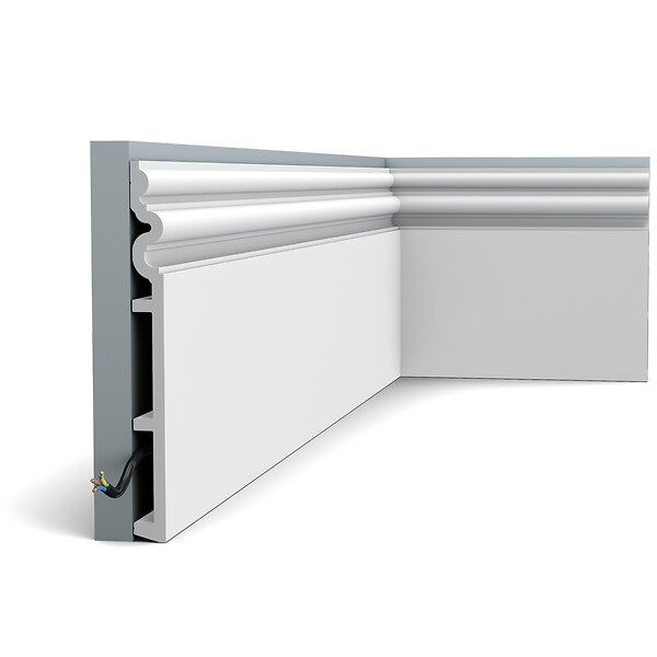 ORAC DECOR - SX193 AUTOIRE Plinthe Orac Decor - 25x2,2x200cm (h x p x L) - plinthe décorative polymère Pack 2 pièces - large