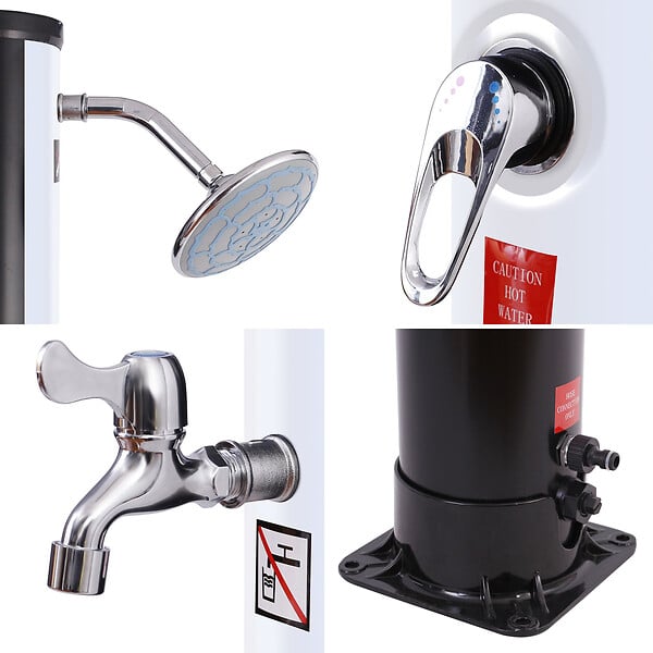HAPPY GARDEN - Douche solaire FIDGI noire et argent 35L - large