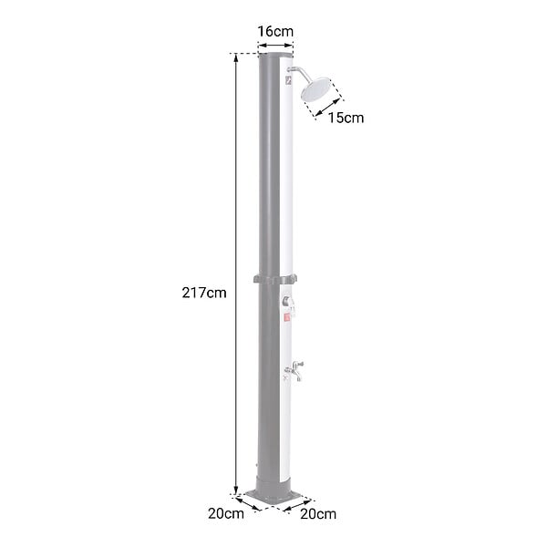 HAPPY GARDEN - Douche solaire FIDGI noire et argent 35L - large