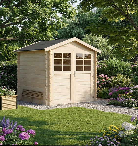 SOLID - Abri de jardin en bois ESSEN - L.198xl.198cm - large