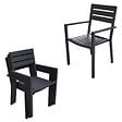 HAPPY GARDEN - Salon de jardin VENEZIA extensible 132/264 en aluminium anthracite - 10 places - vignette