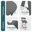 VOUNOT - Set de Bistro en metal 1 table 2 chaises Gris - vignette