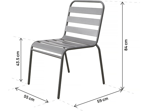 HABITAT ET JARDIN - Table et chaises de jardin en métal "Bilbao" - 8 places - Taupe - large