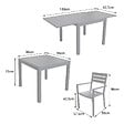 HAPPY GARDEN - Salon de jardin VENEZIA extensible 90/180 en aluminium blanc - 8 places - vignette