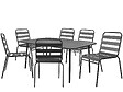 HABITAT ET JARDIN - Table et chaises de jardin en métal "Bilbao" - 6 places - Gris - vignette