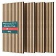 VOUNOT - Lot de 4 panneaux acoustiques muraux Tasseaux en bois MDF avec feutre noir 120x60x2.1cm chene clair - vignette