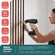 VOUNOT - Lot de 4 panneaux acoustiques muraux Tasseaux en bois MDF avec feutre noir 120x60x2.1cm chene clair - vignette