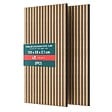 VOUNOT - Lot de 2 panneaux acoustiques muraux Tasseaux en bois MDF avec feutre noir 120x60x2.1cm chene clair - vignette
