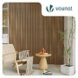 VOUNOT - Lot de 2 panneaux acoustiques muraux Tasseaux en bois MDF avec feutre noir 120x60x2.1cm chene clair - vignette