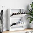 VIDAXL - vidaXL Armoire à  chaussures Blanc 59x17x81 cm Bois d'ingénierie - vignette
