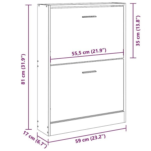 VIDAXL - vidaXL Armoire à  chaussures Blanc 59x17x81 cm Bois d'ingénierie - large